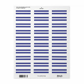 Étiquette Rayures bleues et blanches (Feuille entière)