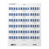 Étiquette Rayures d'aquarelle Indigo (Feuille entière)
