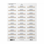 Étiquette Rayures minimalistes monogrammées rétro (Feuille entière)