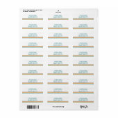 Étiquette Rayures minimalistes monogrammées rétro (Feuille entière)