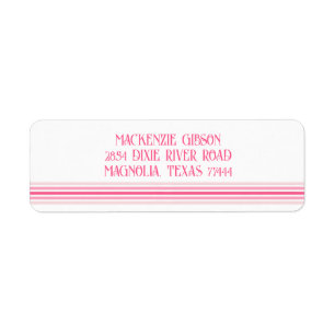 Étiquette Rayures minimalistes monogrammées rétro