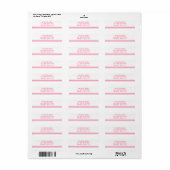 Étiquette Rayures minimalistes monogrammées rétro (Feuille entière)