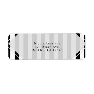 Étiquette Rayures noires et blanches Invitation rayée modern