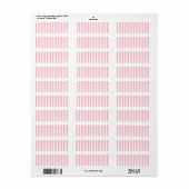 Étiquette Rayures roses (Feuille entière)