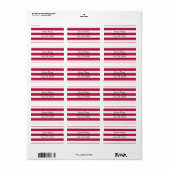Étiquette Rayures rouges et blanches (Feuille entière)