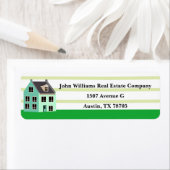 Étiquette Real Estate Company Cute House Return Address (En situation)