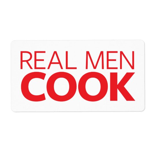 Étiquette Real Men Cook (Devant)