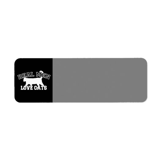 Étiquette Real Men Love Cats Design graphique sur Décor Noir (Devant)