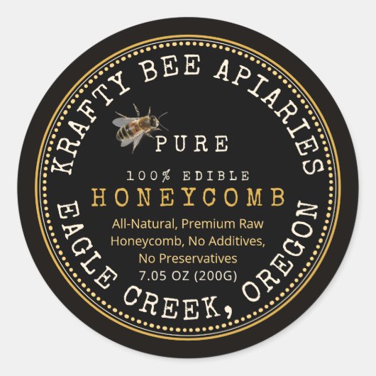 Étiquette réaliste Bee Honeypeb (Devant)