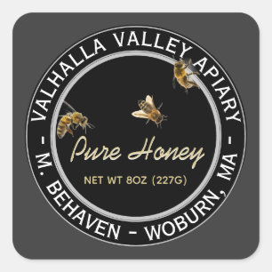 Étiquette réaliste Bees Honey
