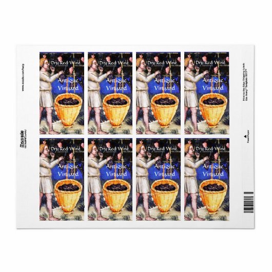 ÉTIQUETTE RÉCOLTE DE VIERGE DE VIERGE (Feuille entière)