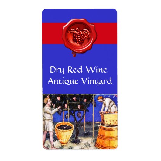 ÉTIQUETTE RÉCOLTE DE VIGNE VIERGE AVEC BARREAUX DE VIN ROUGE (Devant)