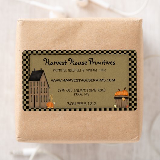 Étiquette Récolte primitive Pays Rustique Personnalisé (En situation)