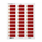 Étiquette Rectangle double bonheur Mariage chinois classique (Feuille entière)