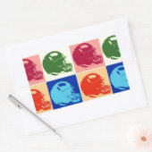 Étiquette Rectangle du casque de football Pop Art (Enveloppe)