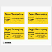 Étiquette Rectangle Jaune de Thanksgiving Business (Feuille)