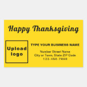 Étiquette Rectangle Jaune de Thanksgiving Business (Devant)