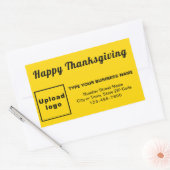 Étiquette Rectangle Jaune de Thanksgiving Business (Enveloppe)