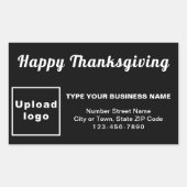 Étiquette Rectangle noir de Thanksgiving Business (Devant)