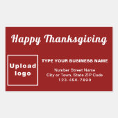 Étiquette Rectangle rouge de Thanksgiving Business (Devant)