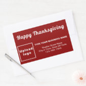 Étiquette Rectangle rouge de Thanksgiving Business (Enveloppe)