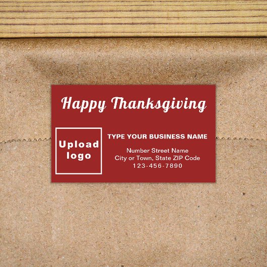 Étiquette Rectangle rouge de Thanksgiving Business