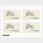 Étiquette Rectangle Sword Rose Brave Mais Douce (Feuille)