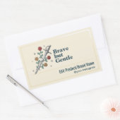 Étiquette Rectangle Sword Rose Brave Mais Douce (Enveloppe)