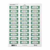 Étiquette Rectangles à bandes turquoise (Feuille entière)