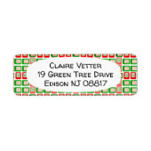 Étiquette Rectangles de Noël (Devant)