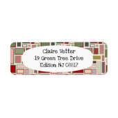 Étiquette Rectangles de Noël Boho (Devant)