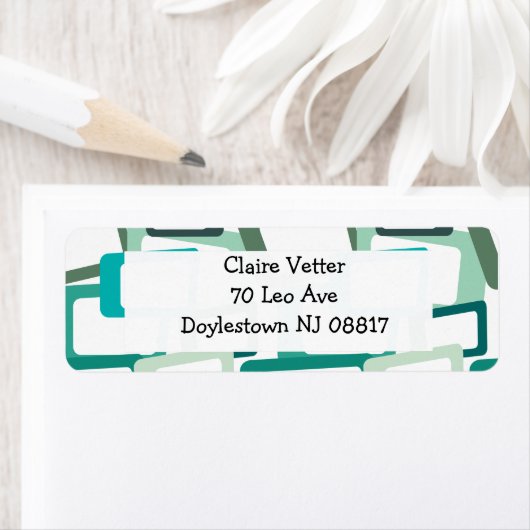 Étiquette Rectangles modernes du milieu du siècle (En situation)