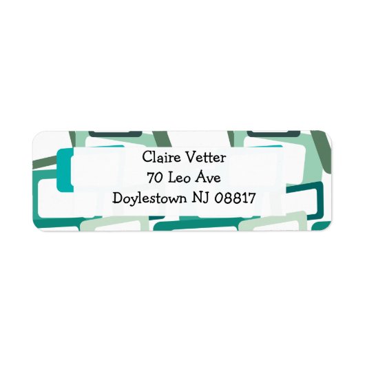 Étiquette Rectangles modernes du milieu du siècle (Devant)