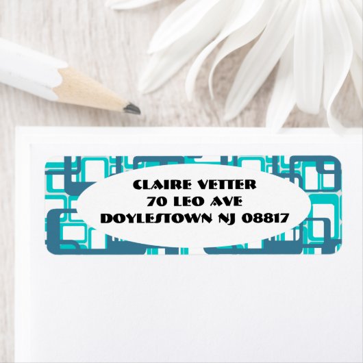 Étiquette Rectangles modernes ouvertes du milieu du siècle (En situation)