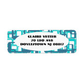 Étiquette Rectangles modernes ouvertes du milieu du siècle (Devant)