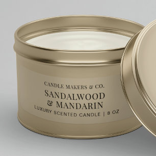 Étiquette rectangulaire minimaliste clair bougie 3