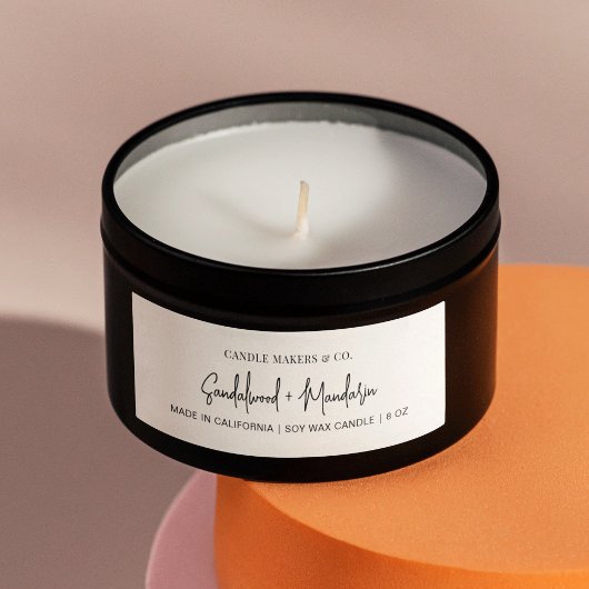 Étiquette rectangulaire moderne blanc clair pour b