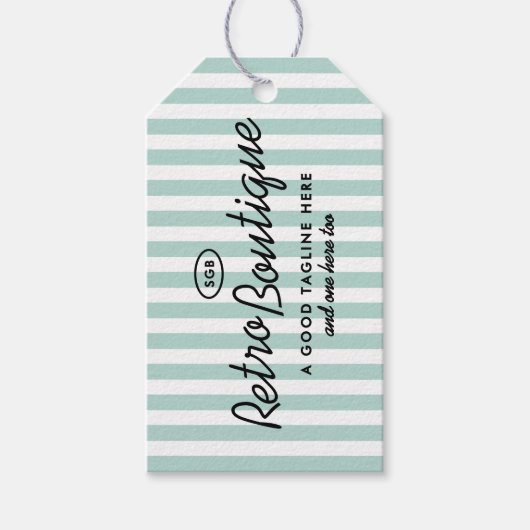 Étiquette rectangulaire rayée de boutique de Calif (Devant)