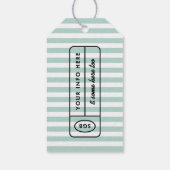 Étiquette rectangulaire rayée de boutique de Calif (Dos)