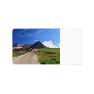 Étiquette recyclage sur des dolomites