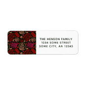 Étiquette Red Abstrait Shapes Christmas Retours Adresse (Devant)