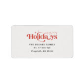 Étiquette Red and Black Christmas Holiday Return Address (Devant)