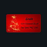 Étiquette Red and White Gold Christmas Retours Adresse Label<br><div class="desc">Red and White Gold Christmas Tree Retourner l'adresse étiquette</div>
