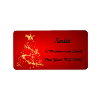 Étiquette Red and White Gold Christmas Retours Adresse Label