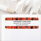 Étiquette Red Birch Tree Forest Adresse Abstraite (En situation)