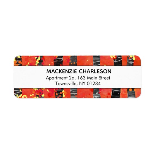 Étiquette Red Birch Tree Forest Adresse Abstraite (Devant)