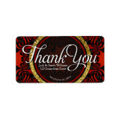 Étiquette Red Black Gold ThankYou + Address Custom Text (Devant)