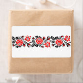 Étiquette Red & Black Rose cross-stitch Russian Pattern (En situation)