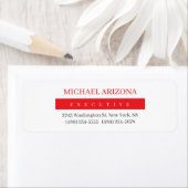 Étiquette Red Black & White Minimalist Simple Plain Modern (En situation)