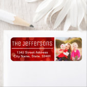 Étiquette Red Bokeh Arrière - plan Photo personnalisée (En situation)